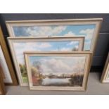 3 Oversby-Powell oil paintings of Bedfordshire riverscapes