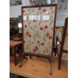 5490 Firescreen with embroidered rose insert