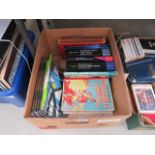 Box of children's annuals, Ministry of Defence magazines and academic textbooks