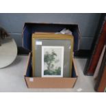 Box containing 3 Arthur Rackham prints plus 2 soap advertising pictures