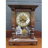 American mantle clock in walnut case