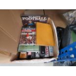 Box containing football related biographies and reference books