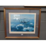 Framed and glazed print of a Lancaster bombers by Robert Taylor