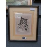 Louis Wain print of a laughing cat