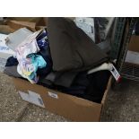 Box containing mixed clothing