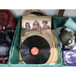 Crate of mainly gramophone records