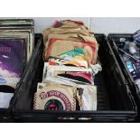 (2167) Crate of gramophone records and singles