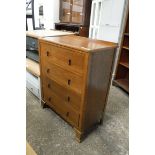 (2044) Dark oak chest of 4 drawers on bracket feet