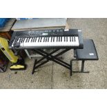 Casio CTK-1100 keyboard with PSU, stand and stool