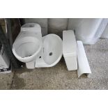 Toilet cistern, basin and pedestal