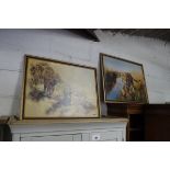 2 framed prints of tigers