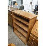 Modern pine open front bookcase