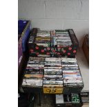 3 crates of various DVDs