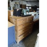 Modern pine chest of 2 over 3 drawers