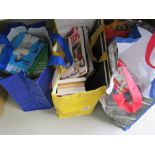 4 bags containing a quantity of sporting autobiographies and reference books plus childrens books