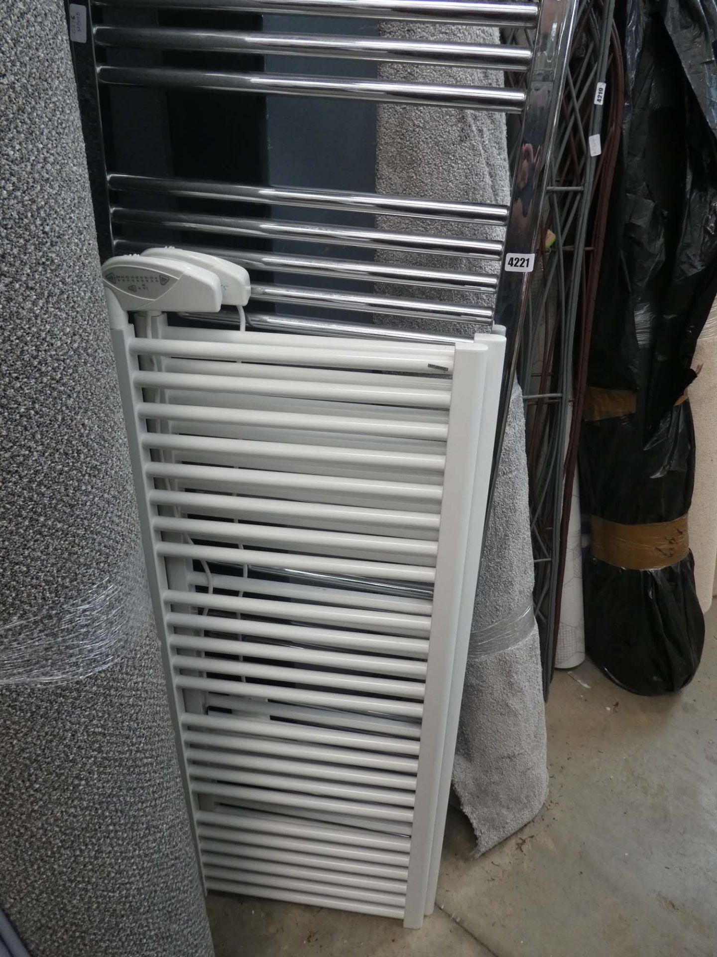 Chrome towel radiator and a further 2 in white