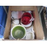 Box containing toast rack, storage vessels, pots and tureens