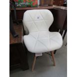 Cream leather effect chair