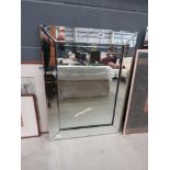 Rectangular bevelled mirror