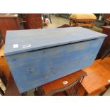 Blue painted pine toybox