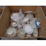 5396 Box containing quantity of Royal Doulton Pastorale and other crockery