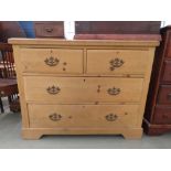 Pine chest of 2 over 2 drawers