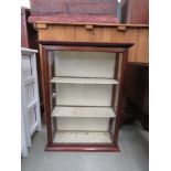 Stained pine and glazed hanging display cabinet