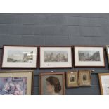 Trio of framed and glazed prints of London landmarks