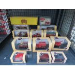 Cage containing Oxford die cast lorries, trucks and delivery vans