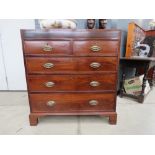 Regency mahogany chest of 2 over 3 drawers Width: 90cm Height: 96cm Depth: 45cm. Split down left