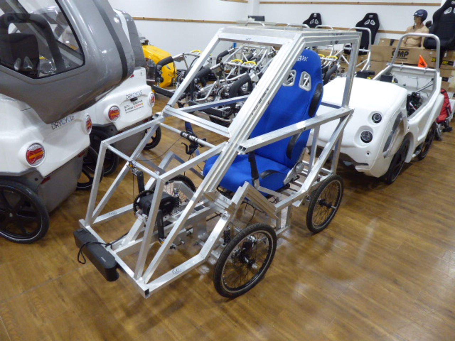 DryCycle early prototype electric assist pedal cycle with motor, battery, and charger