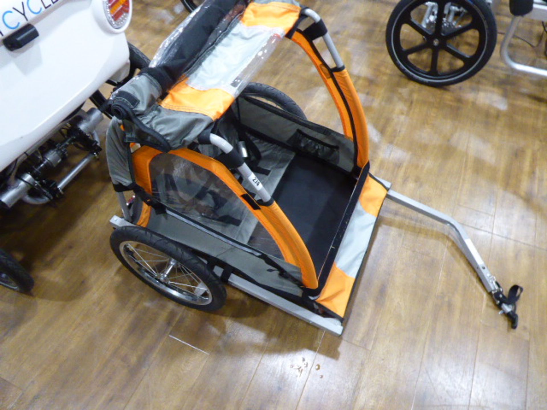 2 seater childs trailer attachment for a cycle