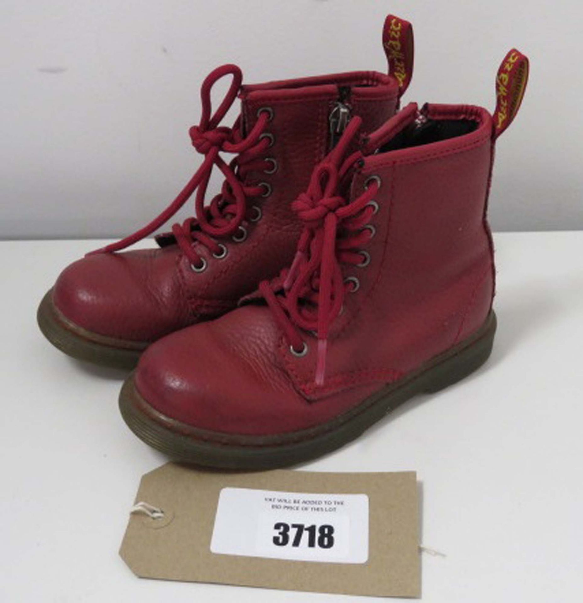 Dr Martens AirWair children's boots in red size UK10 used condition