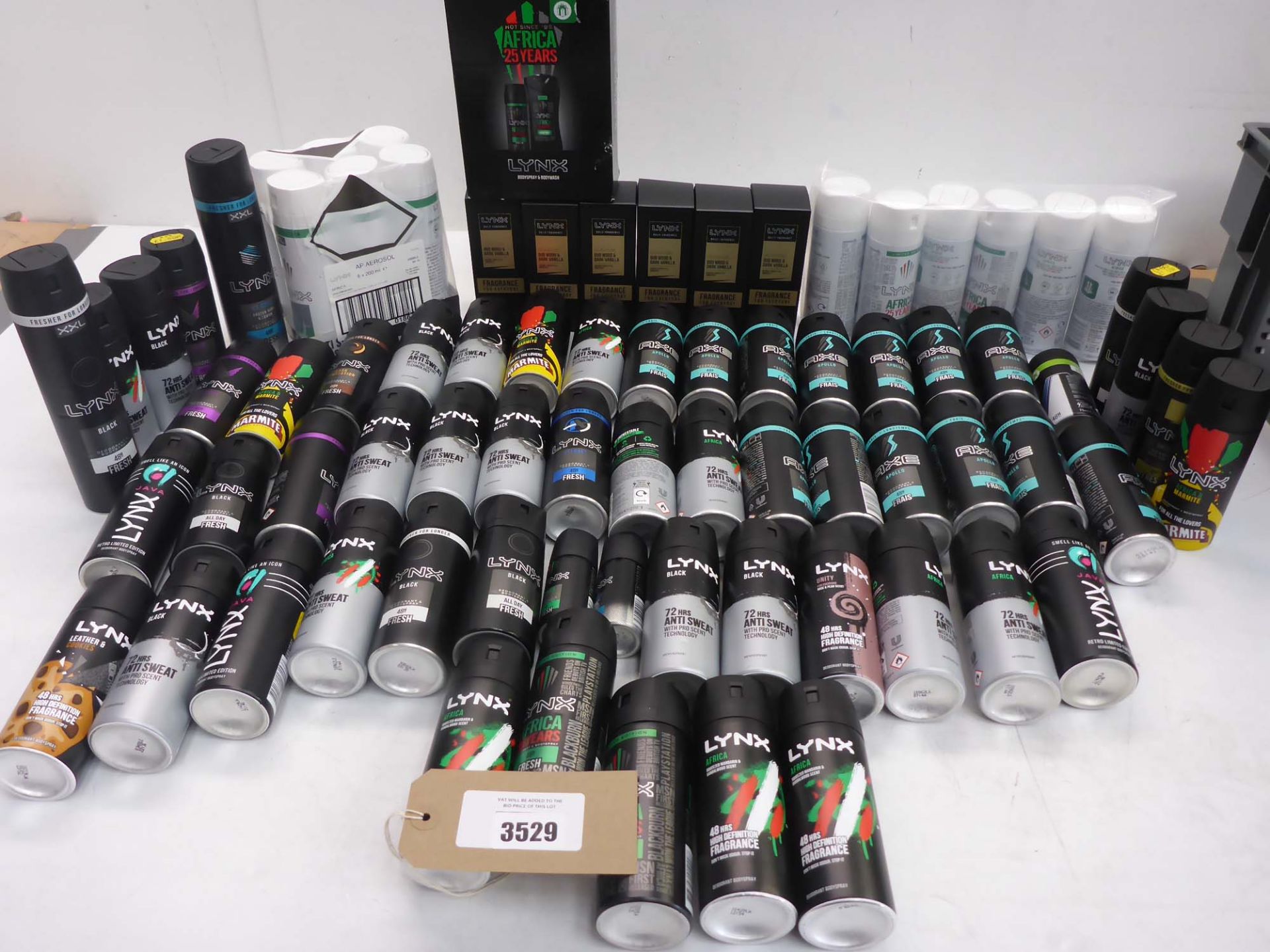 Large quantity of various fragrance Lynx deodorants