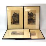 A set of four hand coloured engravings after Monk, each depicting a view of Chester, max 30.