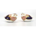 A pair of Royal Crown Derby paperweights, each modelled as a bird, h.