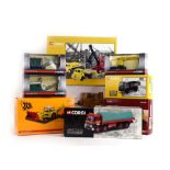 Eight Corgi commercial vehicles including a 'Building Britain' set, 'Trackside' models and others,