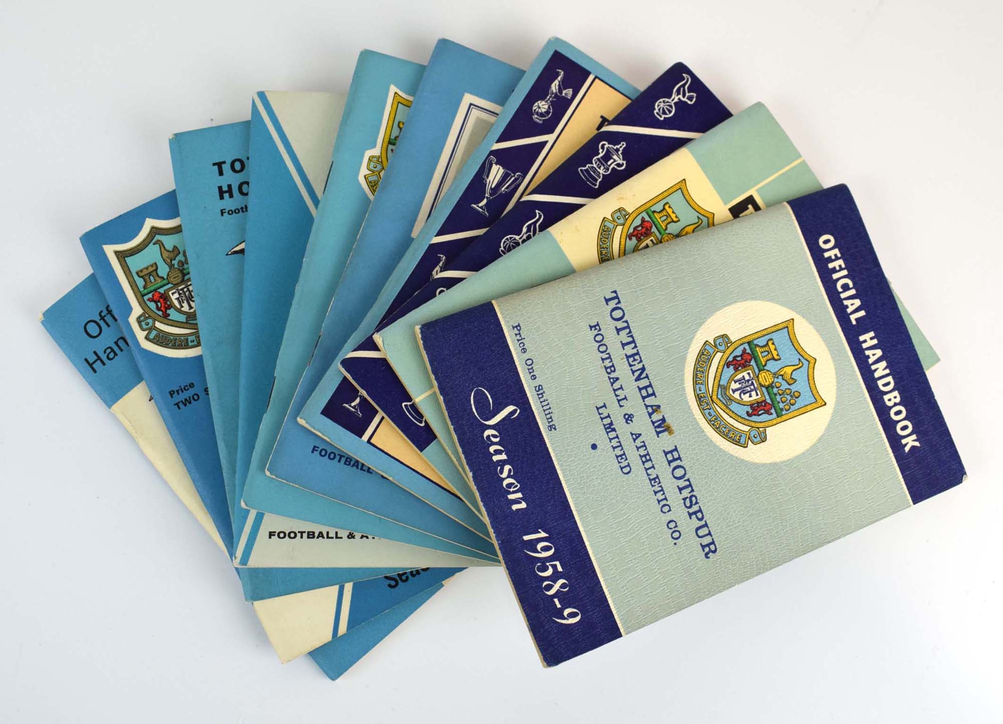 Tottenham Hotspurs: Twenty-three official handbooks dating from 1958-1982,