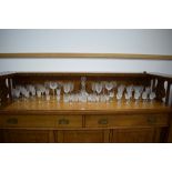 A suite of Waterford crystal comprising: 4 x water glasses, 7 x claret classes, 6 x hock glasses,