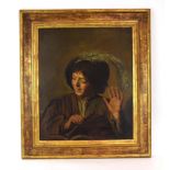 19th century, Continental School, A study of a young musician, unsigned, oil on canvas,