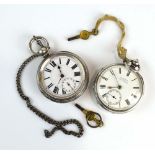 A late Victorian silver cased open face pocket watch by H.