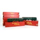 Seven Tri-ang Railways OO gauge coaches comprising: R331 restaurant car, R320 brake 2nd coach,