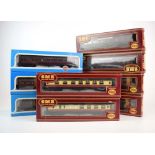 Nine Airfix GMR and Airfix System OO gauge coaches,