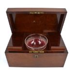 A Georgian mahogany tea caddy of rectangular form,