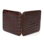 An alligator skin leather card or cigarette case