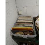 Crate of vinyl records
