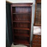 Mahogany effect open front bookcase