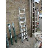 3 piece adjustable aluminium ladder