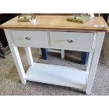 (241) 2 drawer console table, 85cm wide (A)