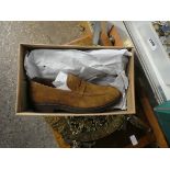 Pair of Unbias suede slip on loafer shoes, size 9